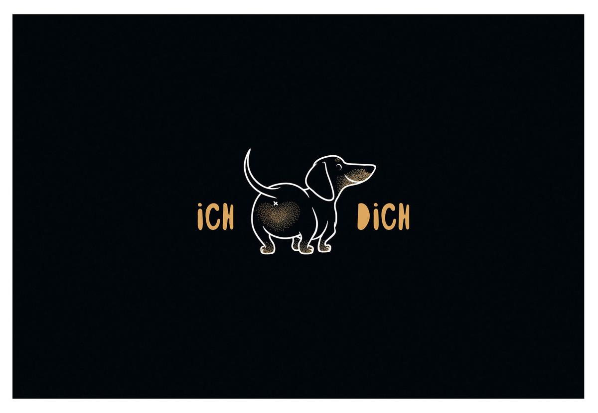 Postkarte Edelschwarz Schwarz/Gold - Basics, Papier (17,5/12cm)