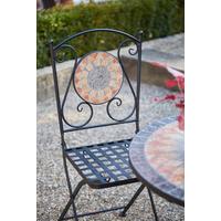 Gartenstuhl Schwarz Mosaik klappbar - Multicolor/Schwarz, MODERN, Keramik/Metall (39/88,5/49,5cm) - Siena Garden