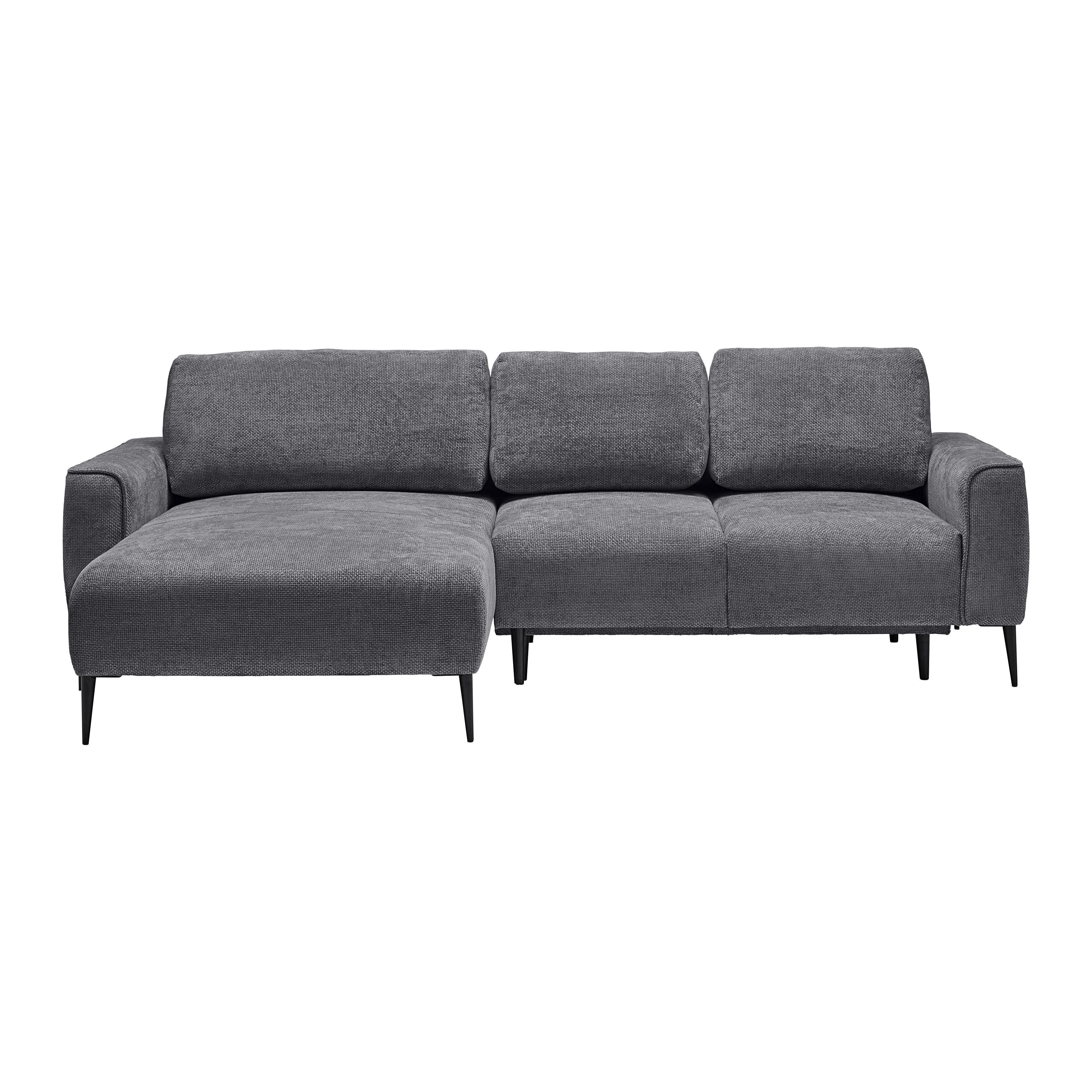 Ecksofa Custom Anthrazit - Anthrazit/Schwarz, MODERN, Textil/Metall (164/85/255cm) - Mömax