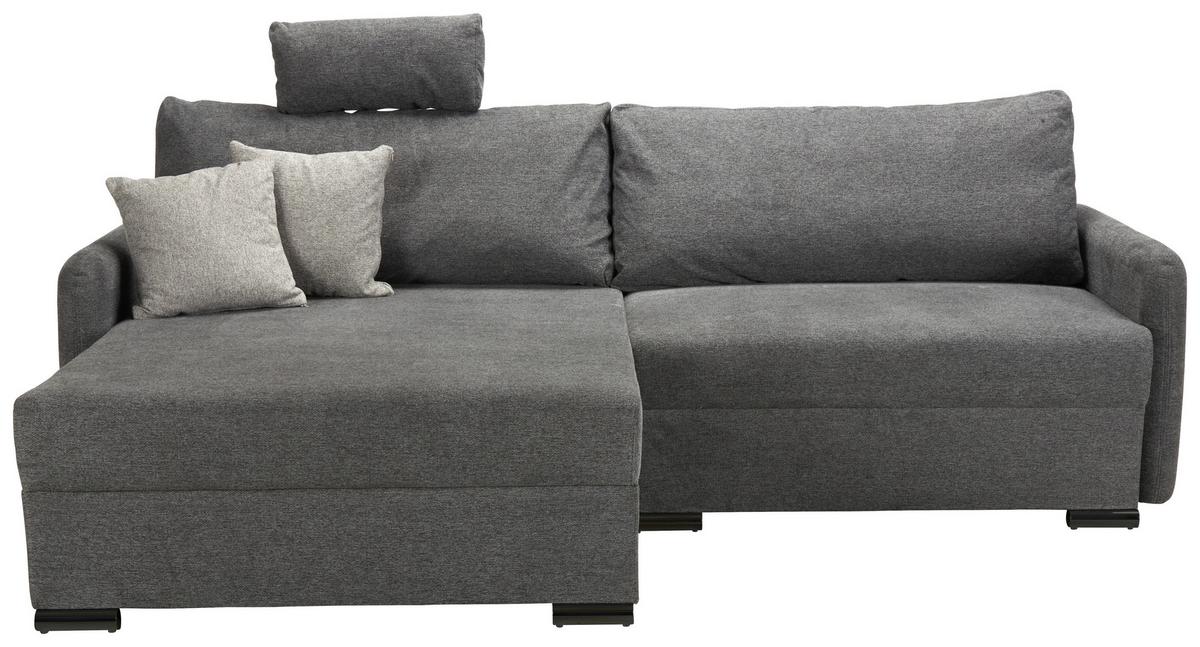 Sedežna Garnitura Lyon C, Temno Siva, Ležišče, Predal - temno siva/črna, Moderno, umetna masa/tekstil (242/102/167cm) - Mömax