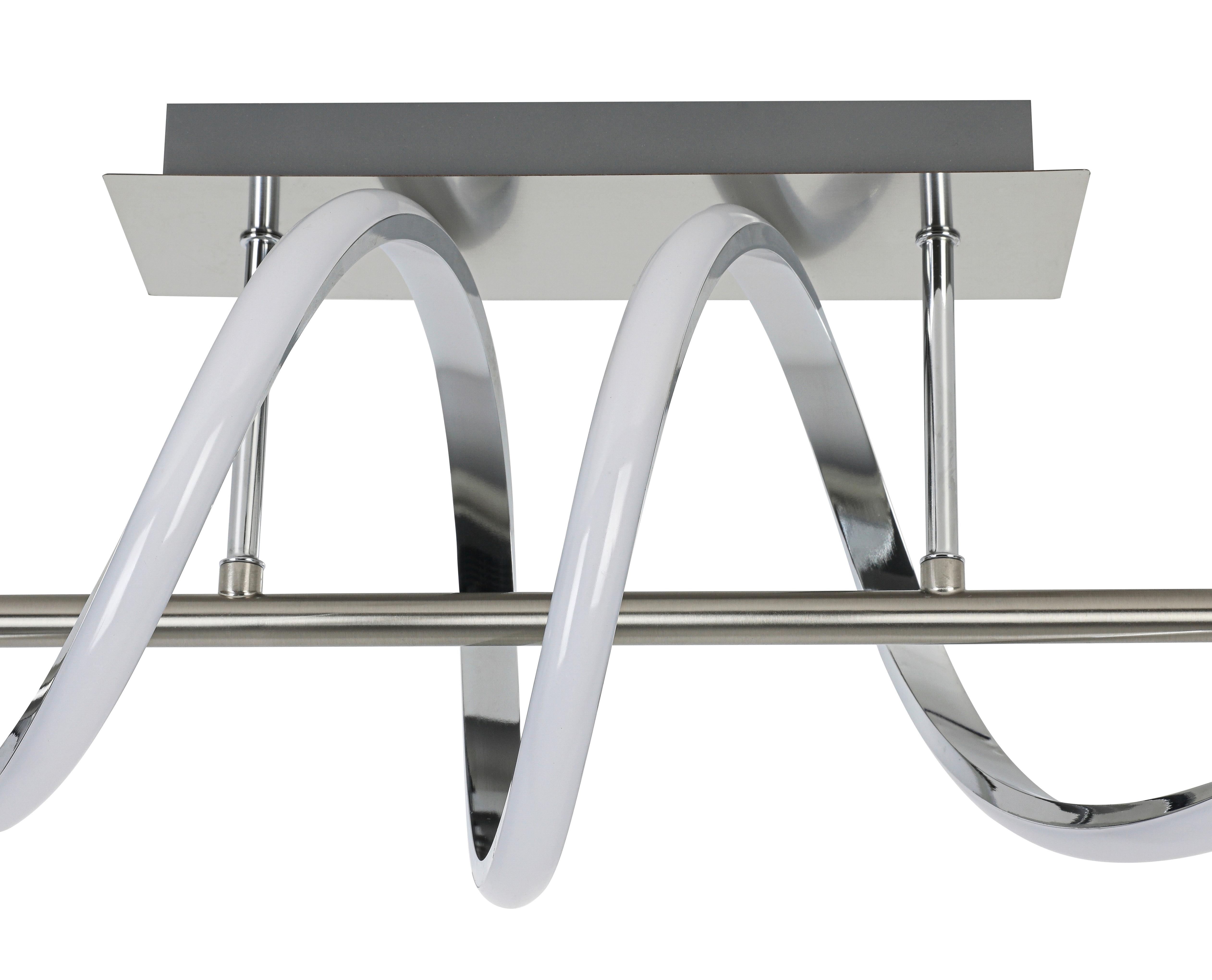 LED-TAKLAMPA LINA - kromfärg/nickelfärgad, Modern, metall/plast (20/80/26,5cm) - Mömax