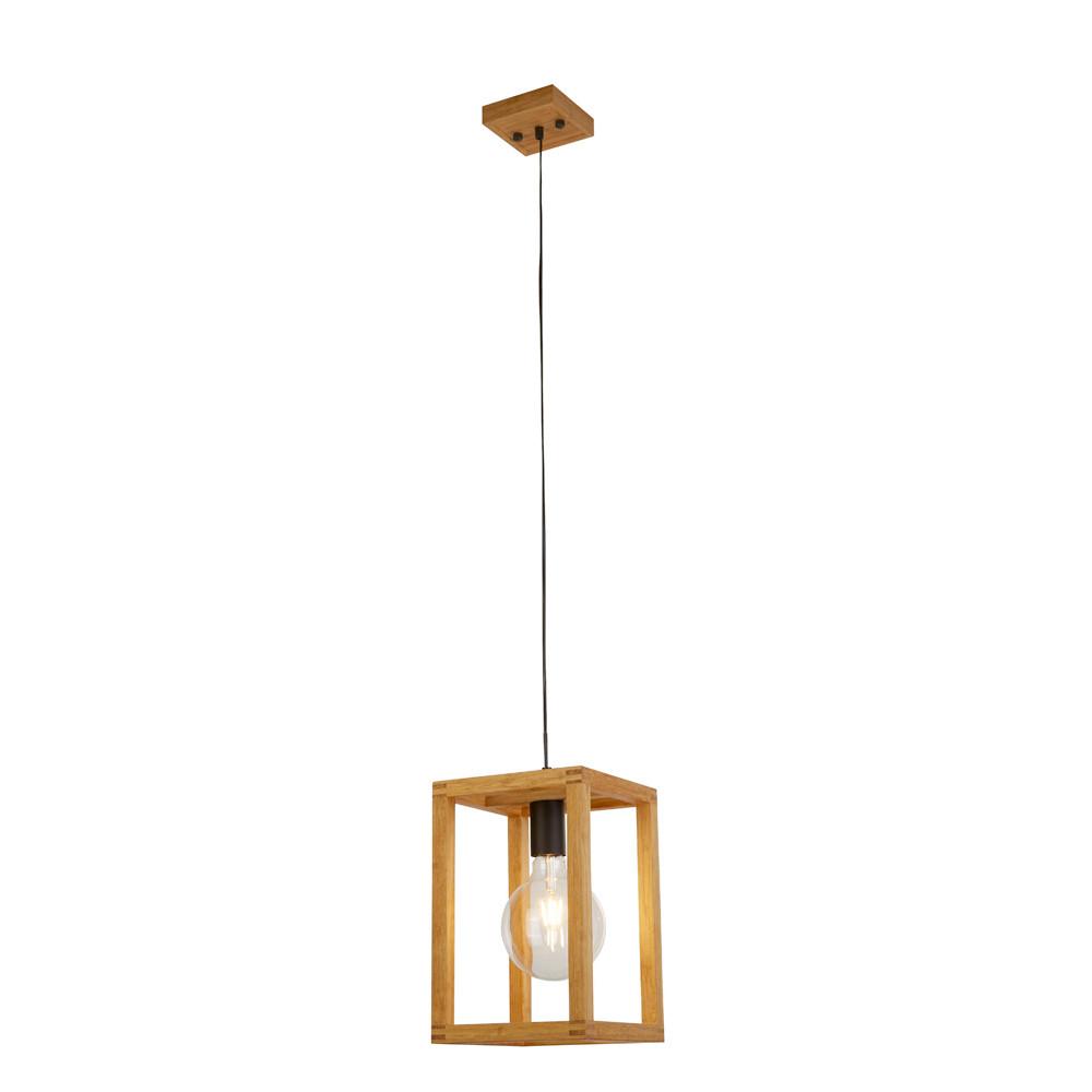 Függőlámpa 54741-1na - Natur, műanyag/fa (20/20/30cm)