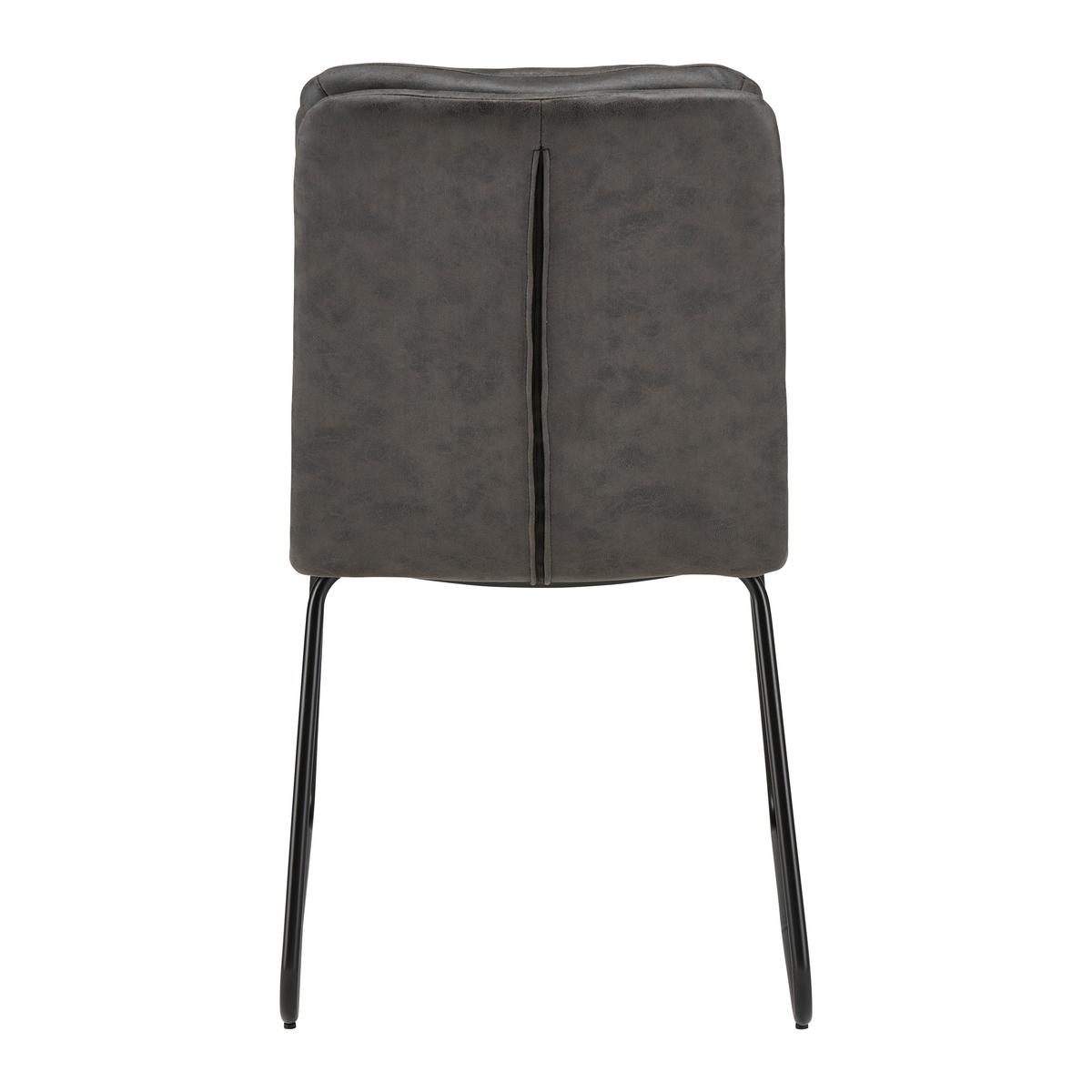 Stol Kona, Temno Siva, Mikrovlakna - temno siva/črna, Moderno, kovina/tekstil (48/90/65cm) - Bessagi Home