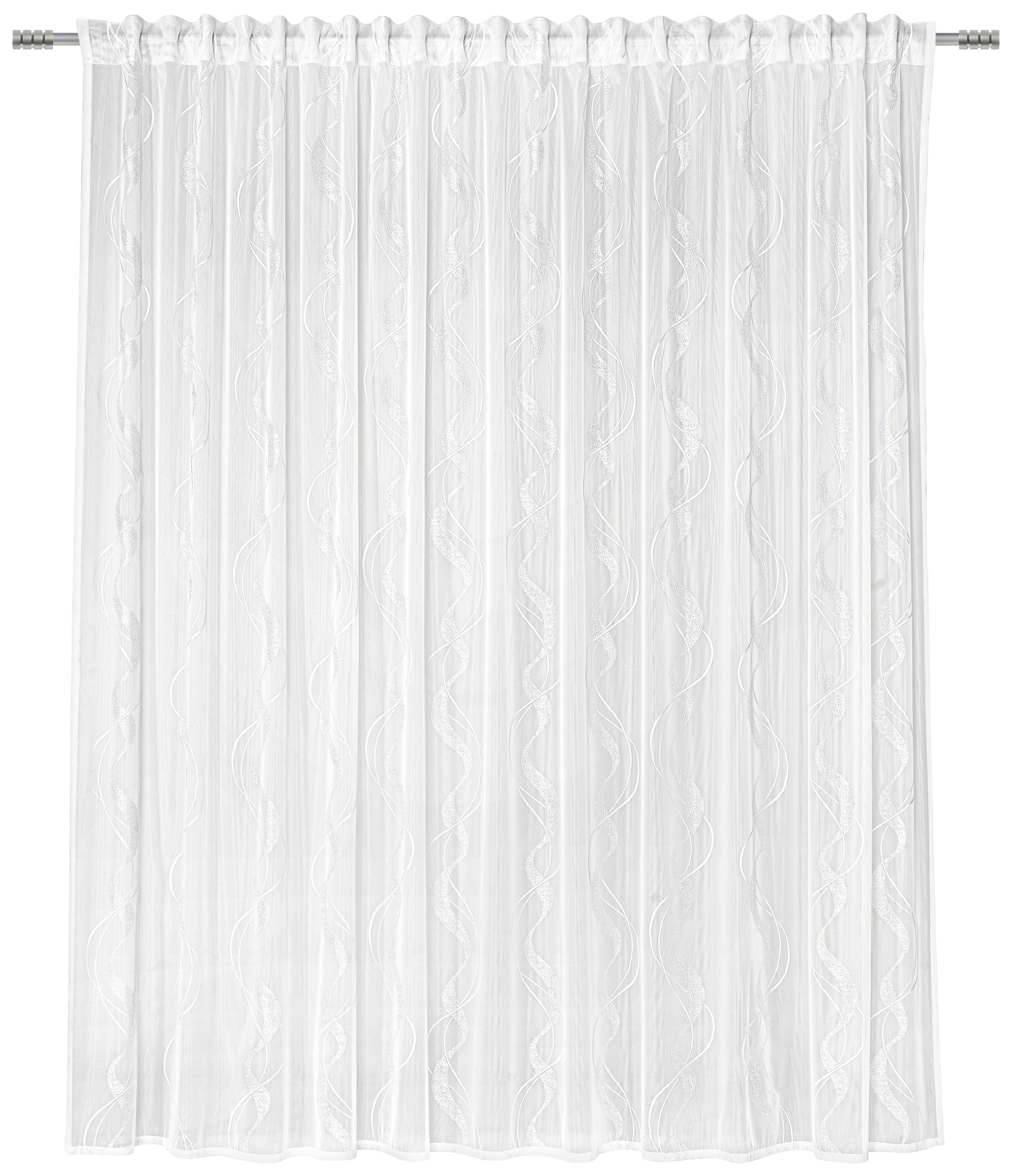 Končana Zavesa Wave - bela, tekstil (300/245cm) - Modern Living