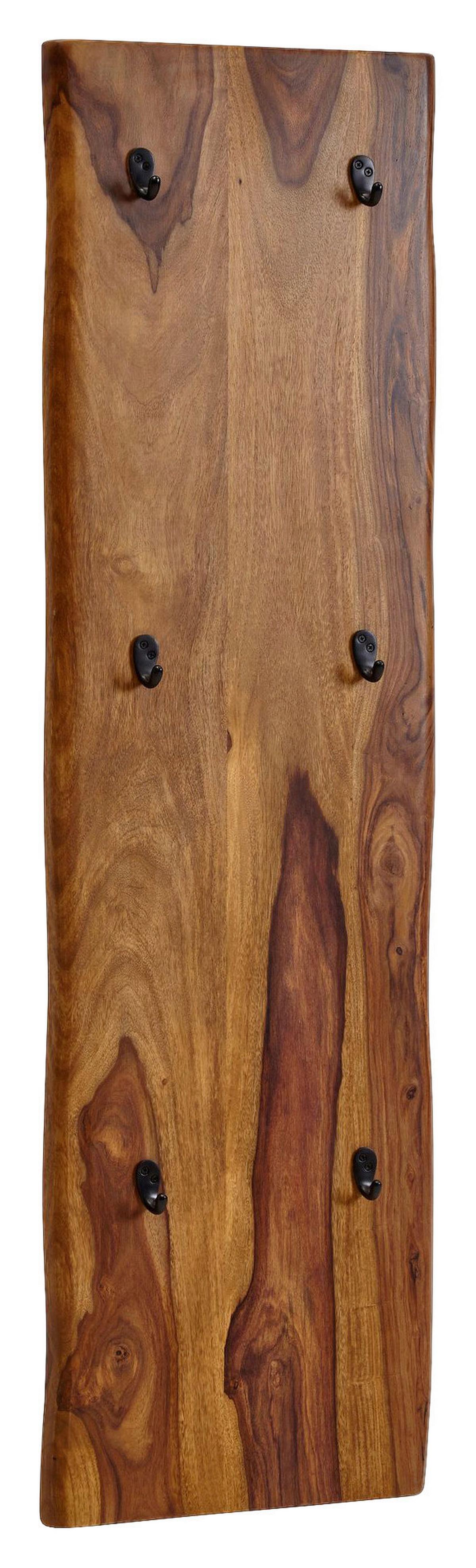 Wandgarderobe Wohnling ca. 40x140x7cm Sheesham Echtholz - Sheeshamfarben, MODERN, Holz (40/140/7cm) - MID.YOU