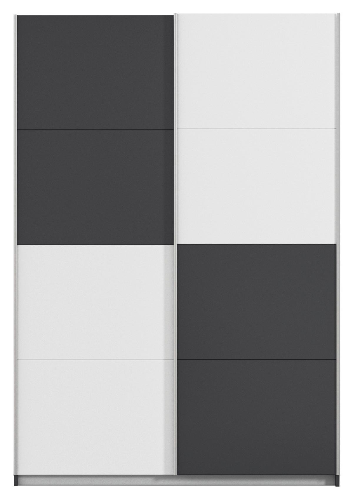 Ormar S Kliznim Vratima Subito - bijela/boje grafita, Moderno, drvni materijal/metal (136/197/61cm) - Modern Living