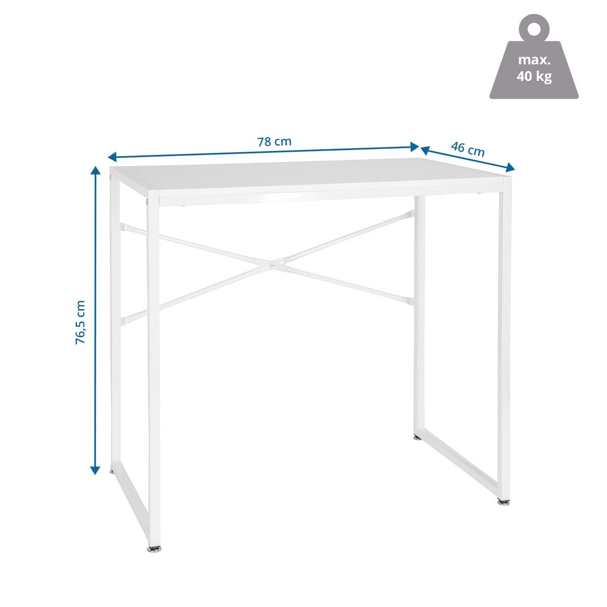 Pisalna Miza Easy Up I, Bela - bela, Moderno, kovina/leseni material (78/46/76cm) - MID.YOU