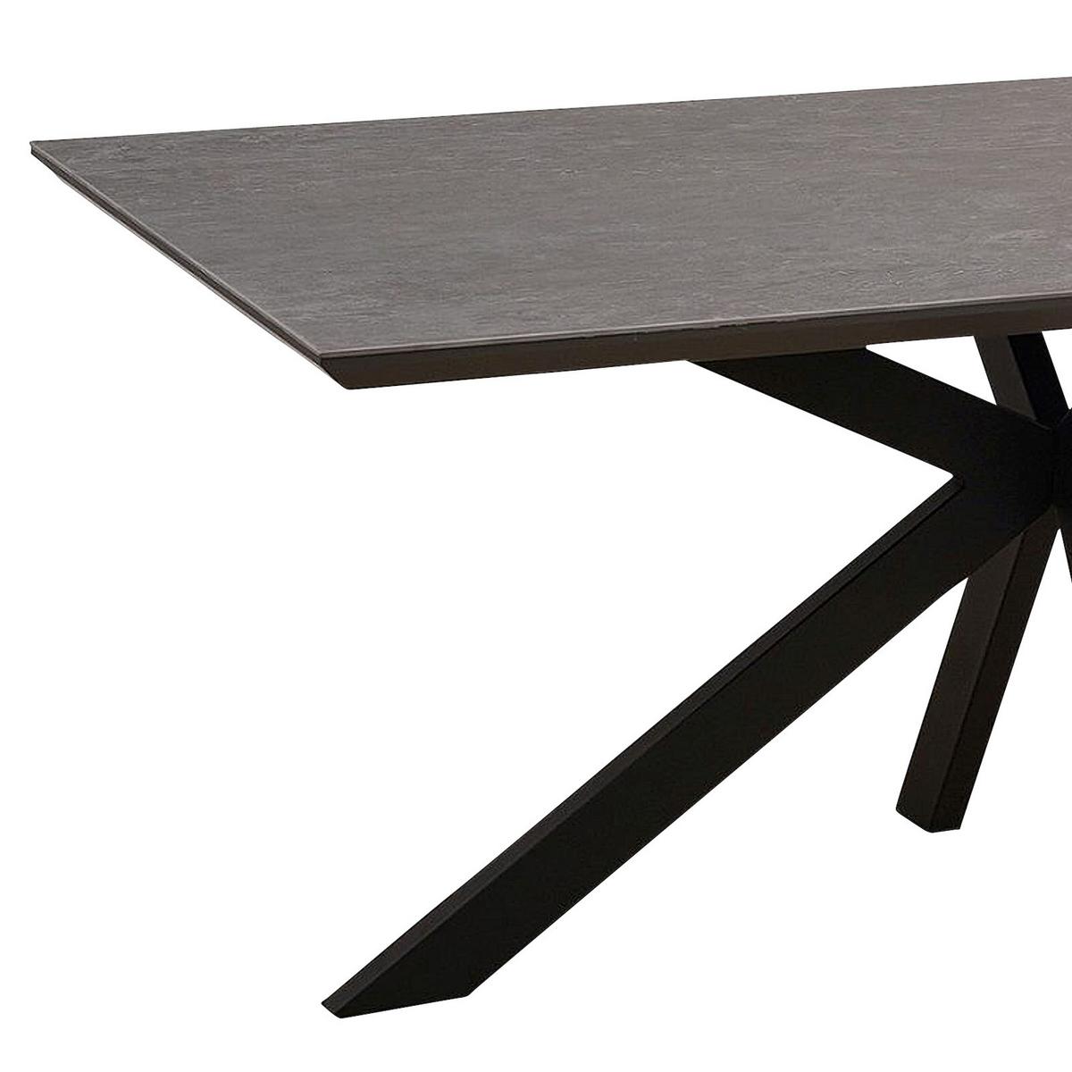Jedilna Miza Steve, Črna, Keramična Plošča, 180x90 - črna, Moderno, kovina/leseni material (180/76/90cm)