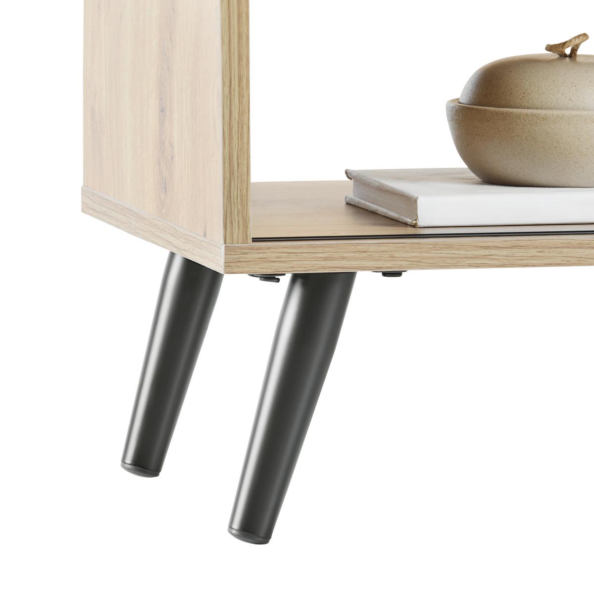 Phonotisch Move Eiche Artisan/Schwarz - Schwarz/Eiche Artisan, MODERN, Holzwerkstoff/Metall (80/46/35cm) - Based