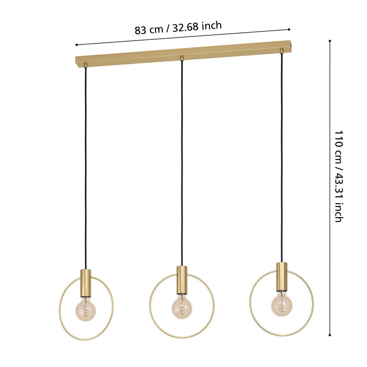 Hängeleuchte 98835_manizales - Messingfarben, Design, Metall (101/5/110cm) - Eglo
