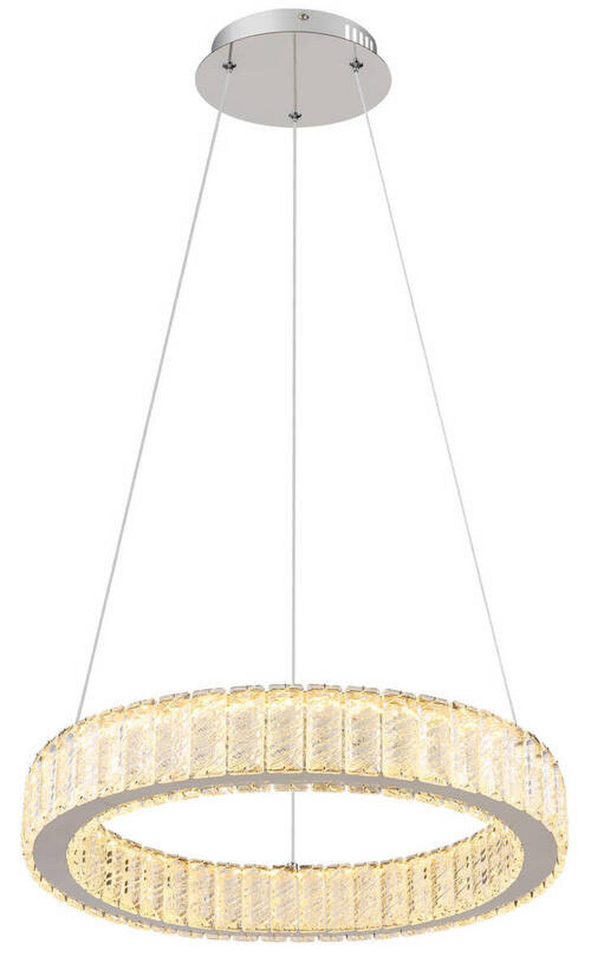 Viseča Led-svetilka Mucky, S Sijalko - barve kroma/prozorno, Design, kovina/umetna masa (50/120cm) - Globo