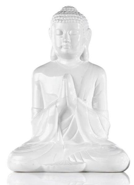 Buddha Buddha Weiß - Weiß/Grau, LIFESTYLE, Keramik (36cm) - Mömax modern living