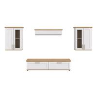 Dnevni Regal Verona, Bela, Barva Macesna, 4-Delni - srebrne barve/črna, Design, umetna masa/leseni material (316/161/40cm) - Livetastic