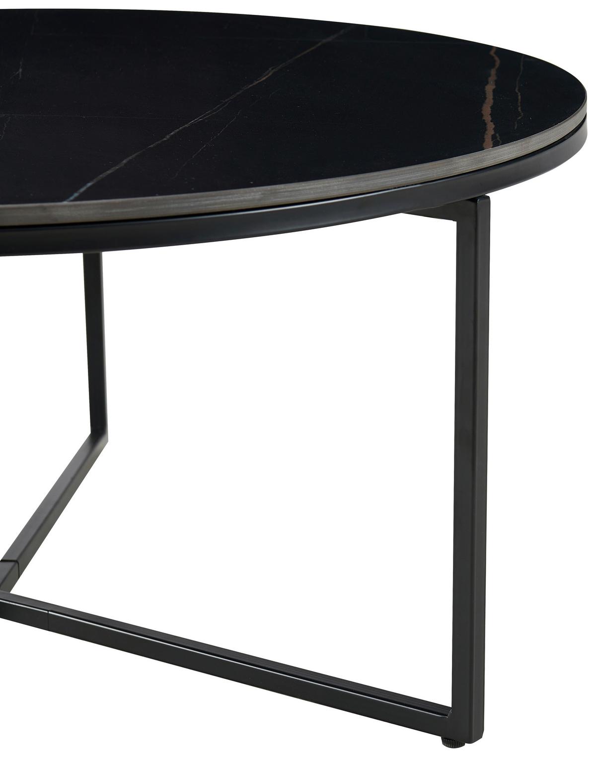 STOLIK KAWOWY RIJEKA - czarny, Design, metal/ceramika (80/80/37cm) - Livetastic