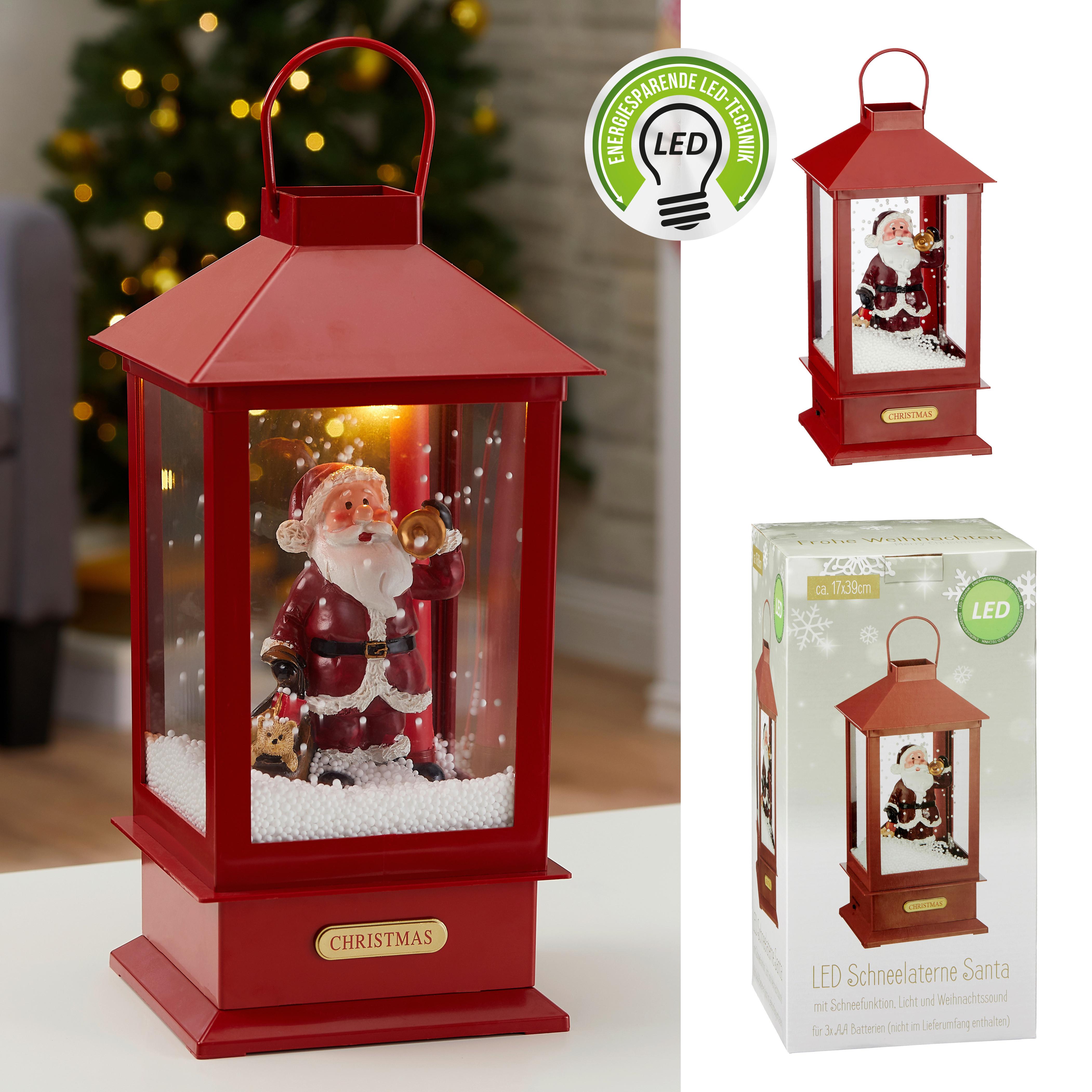 LATARNIA 33832 - czerwony, Basics, tworzywo sztuczne (17/39/17cm) - X-Mas