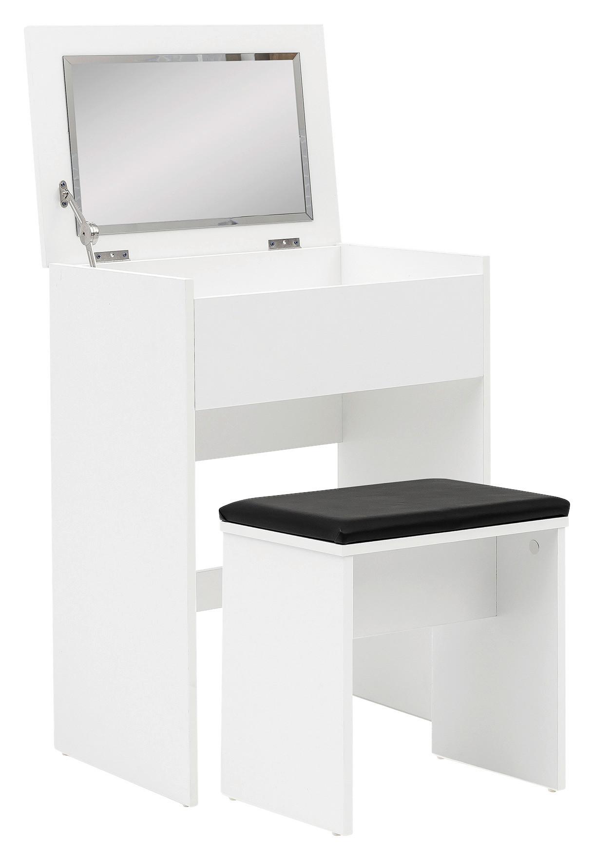 Schminktisch ca. 60x81x40 cm Weiß - Weiß, KONVENTIONELL, Holzwerkstoff (60/81/40cm) - MID.YOU