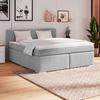 Boxspring Krevet Mira 1 - siva/boje aluminija, Basics, tekstil/plastika (160cm)