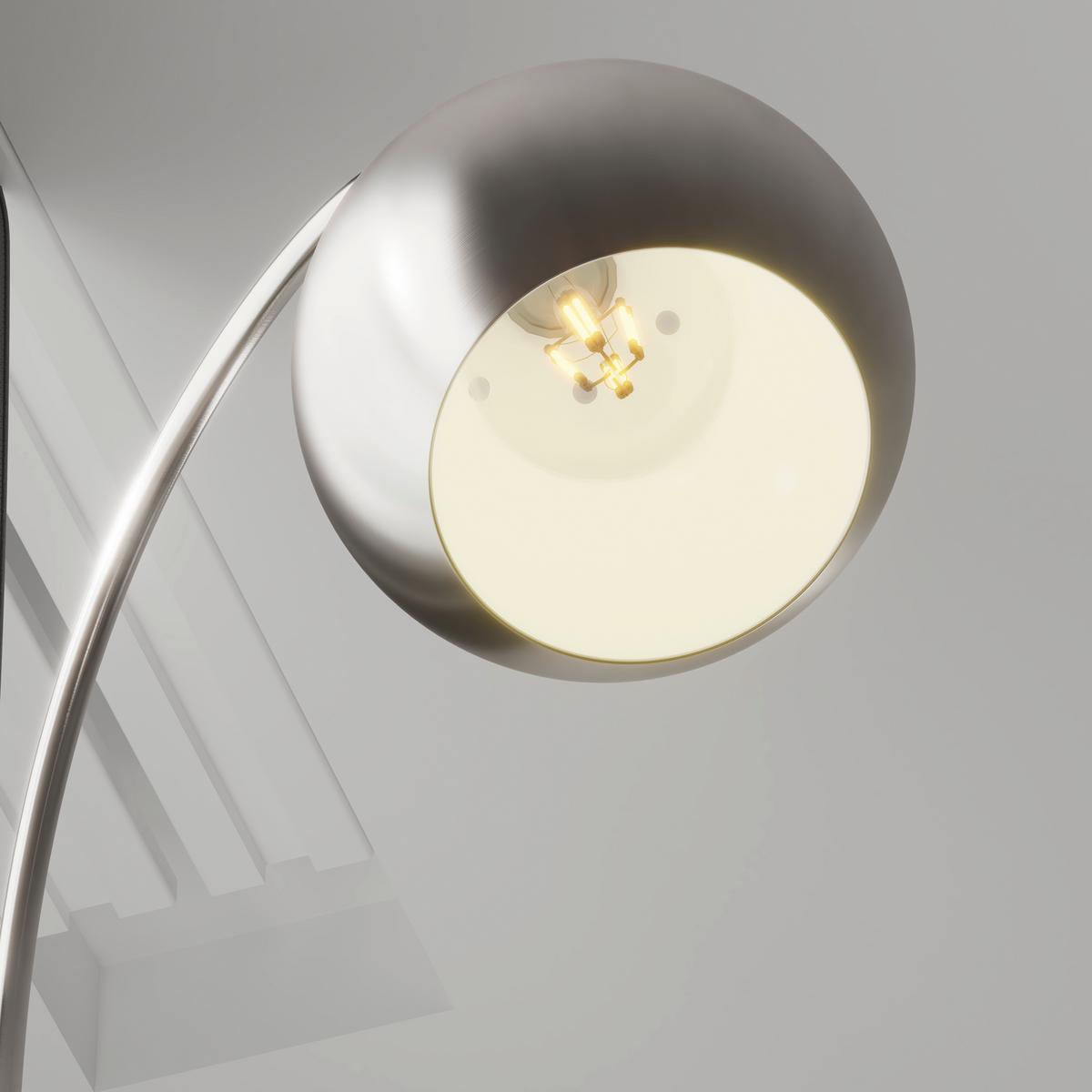 LAMPA STOJĄCA 24779N BENNO - biały/kolor niklowy, Basics, tworzywo sztuczne/metal (46/25/150cm) - Globo