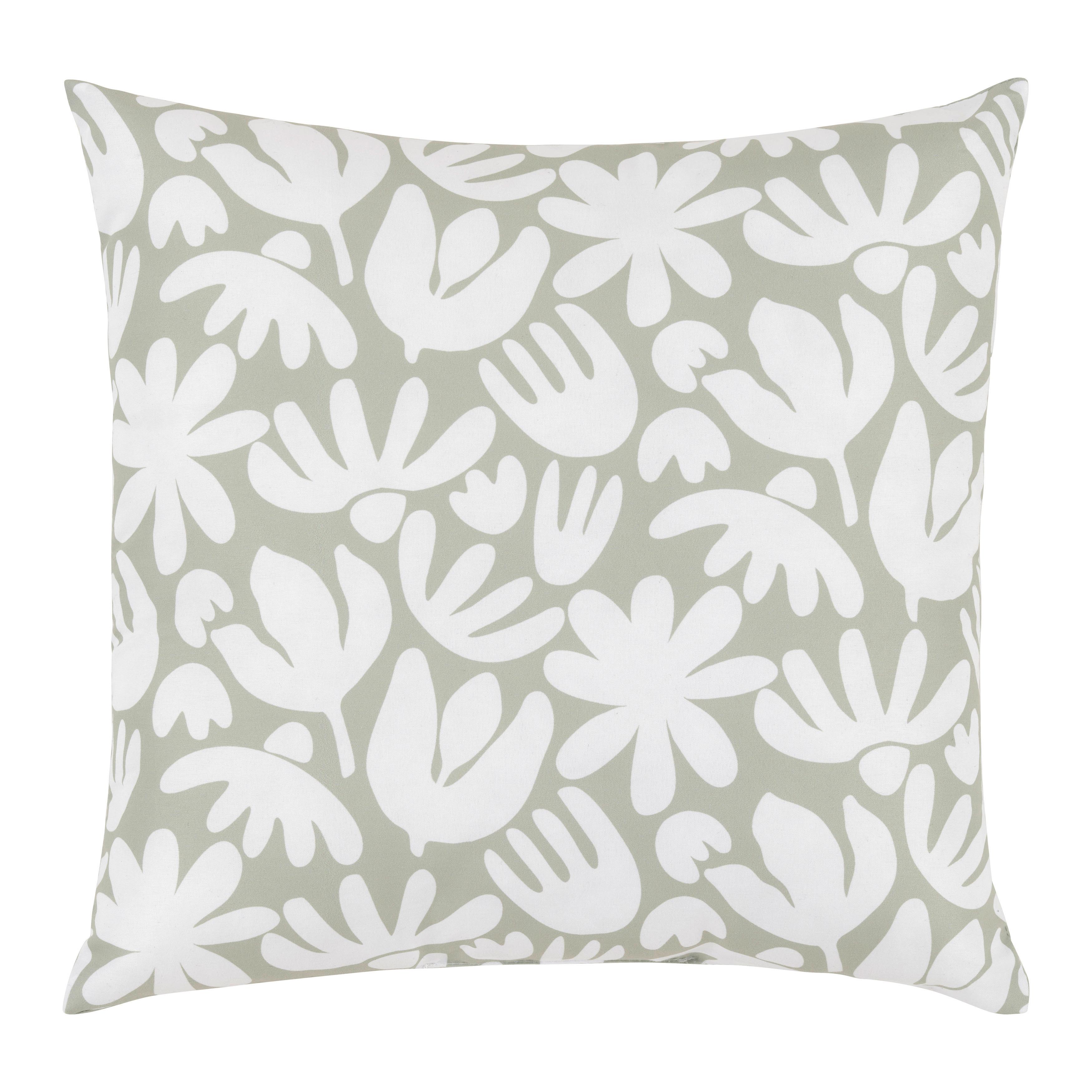 Zierkissen Betty Weiß/Salbeigrün ca. 40x40cm - Salbeigrün/Weiß, KONVENTIONELL, Textil (40/40cm) - Mömax