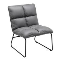 Relaxsessel Eleina Grau Lederlook - Schwarz/Grau, MODERN, Textil/Metall (71/82/70cm) - Bessagi Home