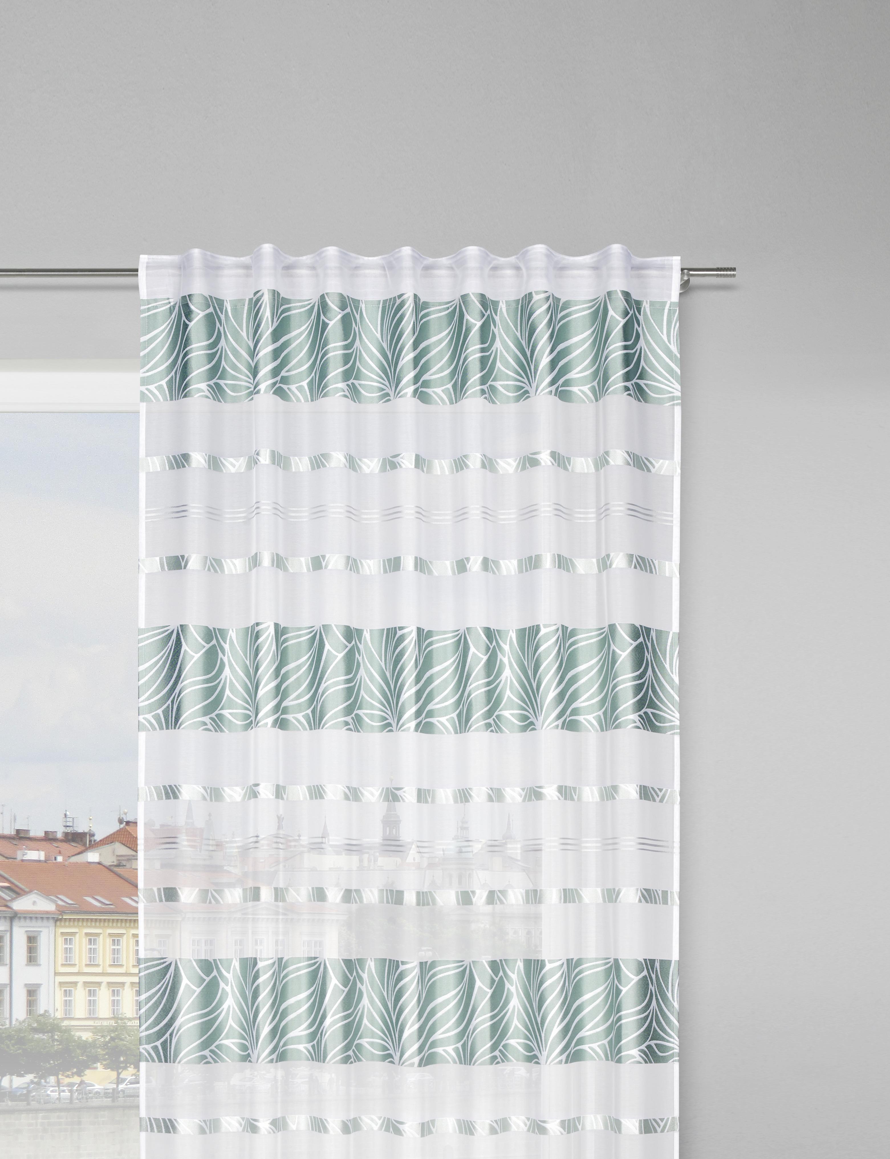 Perdea prefabricată Anita - verde deschis, Konventionell, textil (140/245cm) - Modern Living