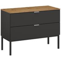 Komoda Lima, Barva Grafita, Barva Hrasta - barve aluminija/barve grafita, Trend, kovina/umetna masa (80/61/42cm) - Stylife