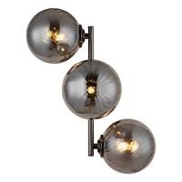 Zidna Svjetiljka Conor - siva/crni krom, Design, staklo/metal (36/28/25cm) - Globo