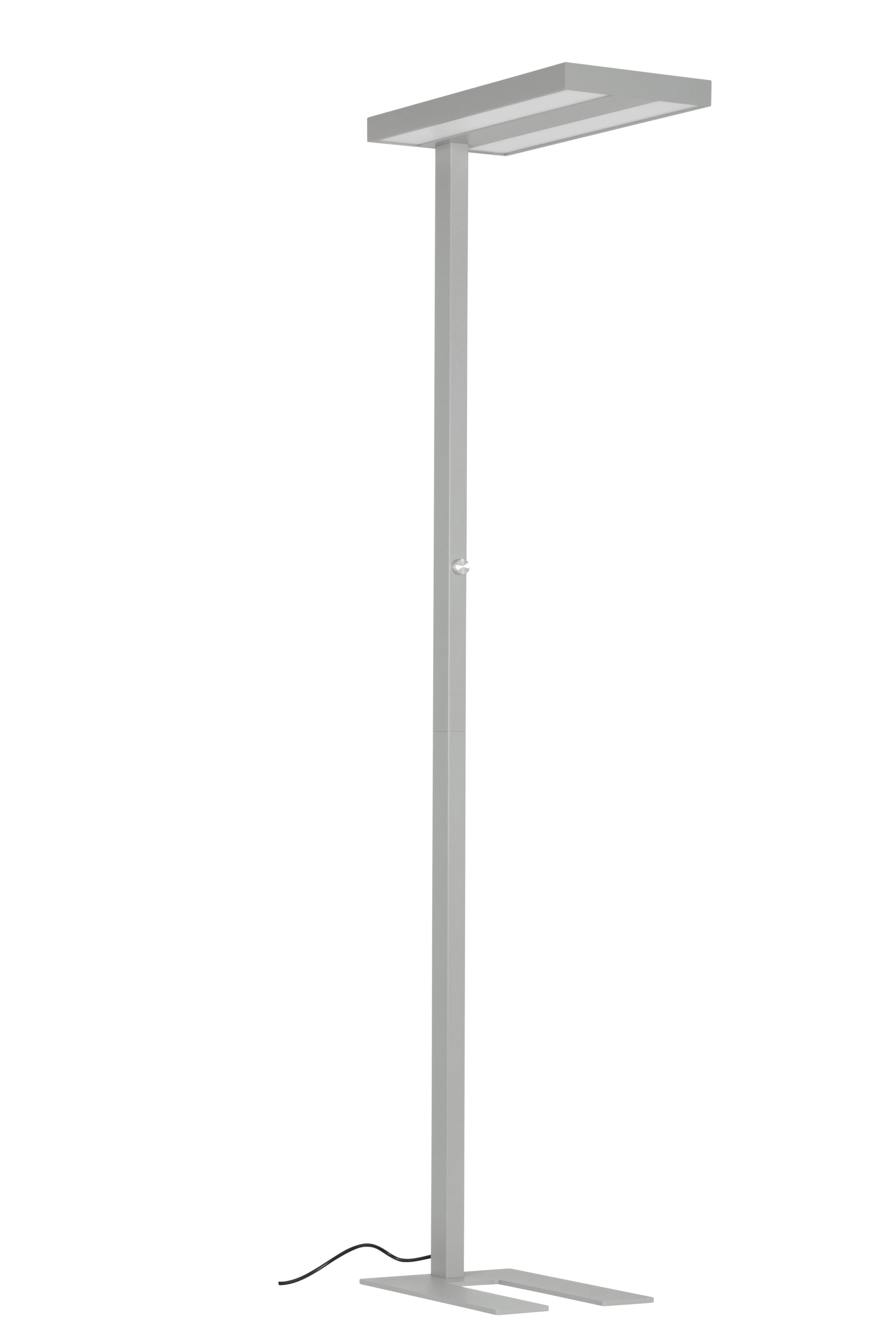 LAMPA STOJĄCA LED WORK *SBN* - kolor srebrny/przejrzysty, Konventionell, tworzywo sztuczne/metal (61/28/195cm) - Novel