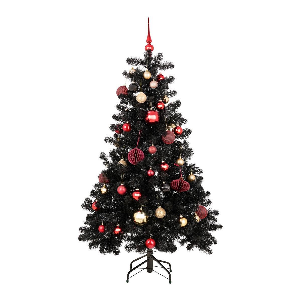 Weihnachtsbaum Tuscan Schwarz - Schwarz, KONVENTIONELL, Kunststoff (99/155cm) - Modern Living
