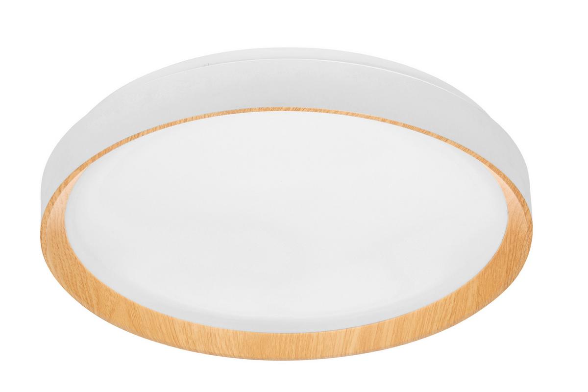 LAMPA SUFITOWA LED NASHVILLE - biały/kolor dębu sonoma, Basics, tworzywo sztuczne/metal (48/8cm) - Novel