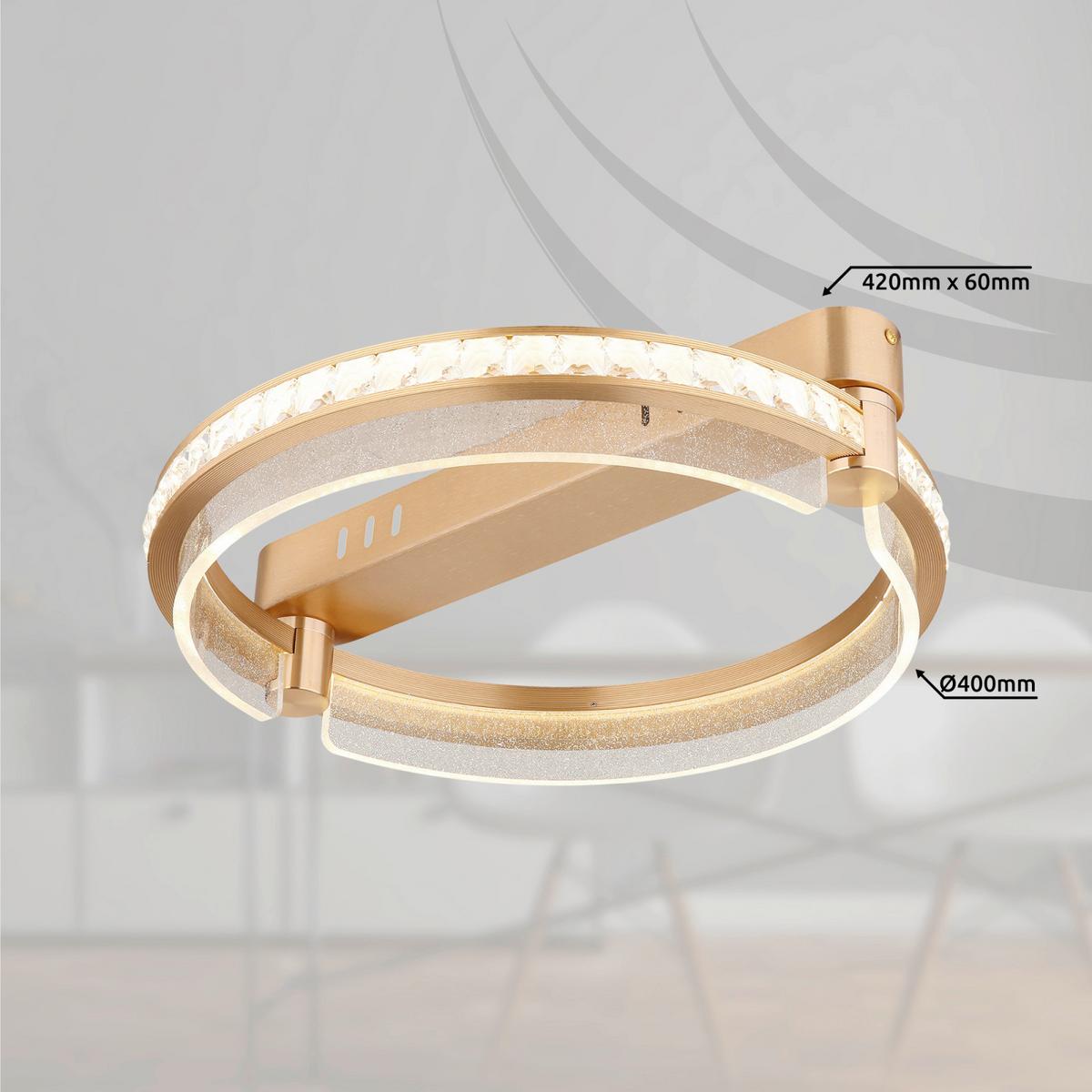 LED-DECKENLEUCHTE 67196-36 BLONDIE - Goldfarben, Design, Kunststoff/Metall (40/100cm) - Globo