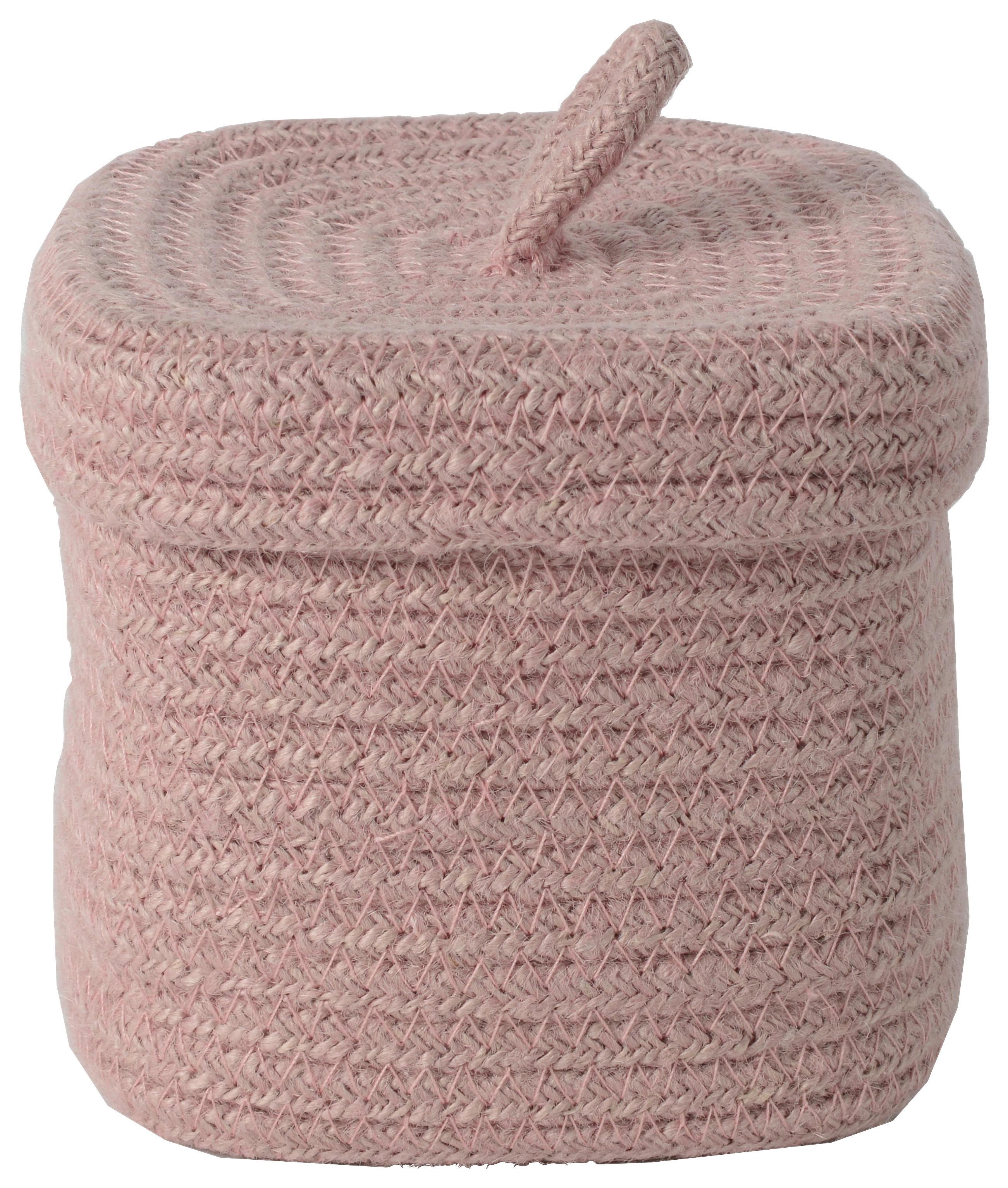 Korb Romy Rosa ca. 1 l - Rosa, KONVENTIONELL, Kunststoff/Textil (13/13/13cm) - Mömax