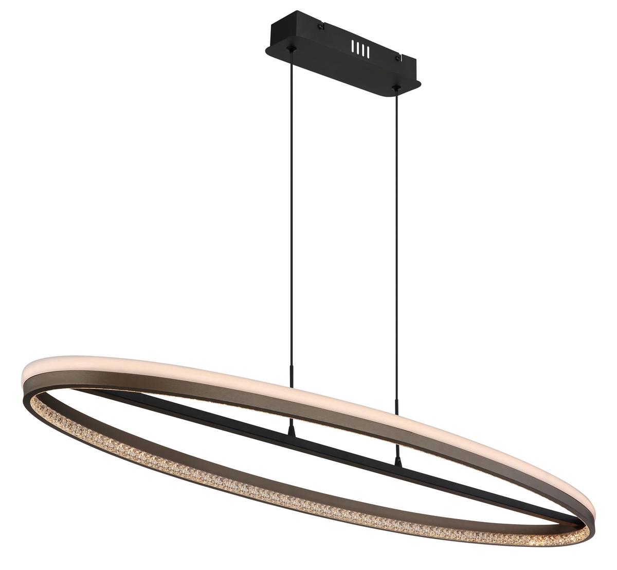 Led Viseća Svjetiljka Tamno Siva Boja - tamno siva/prozirno, Design, metal/plastika (101/29/150cm) - Globo