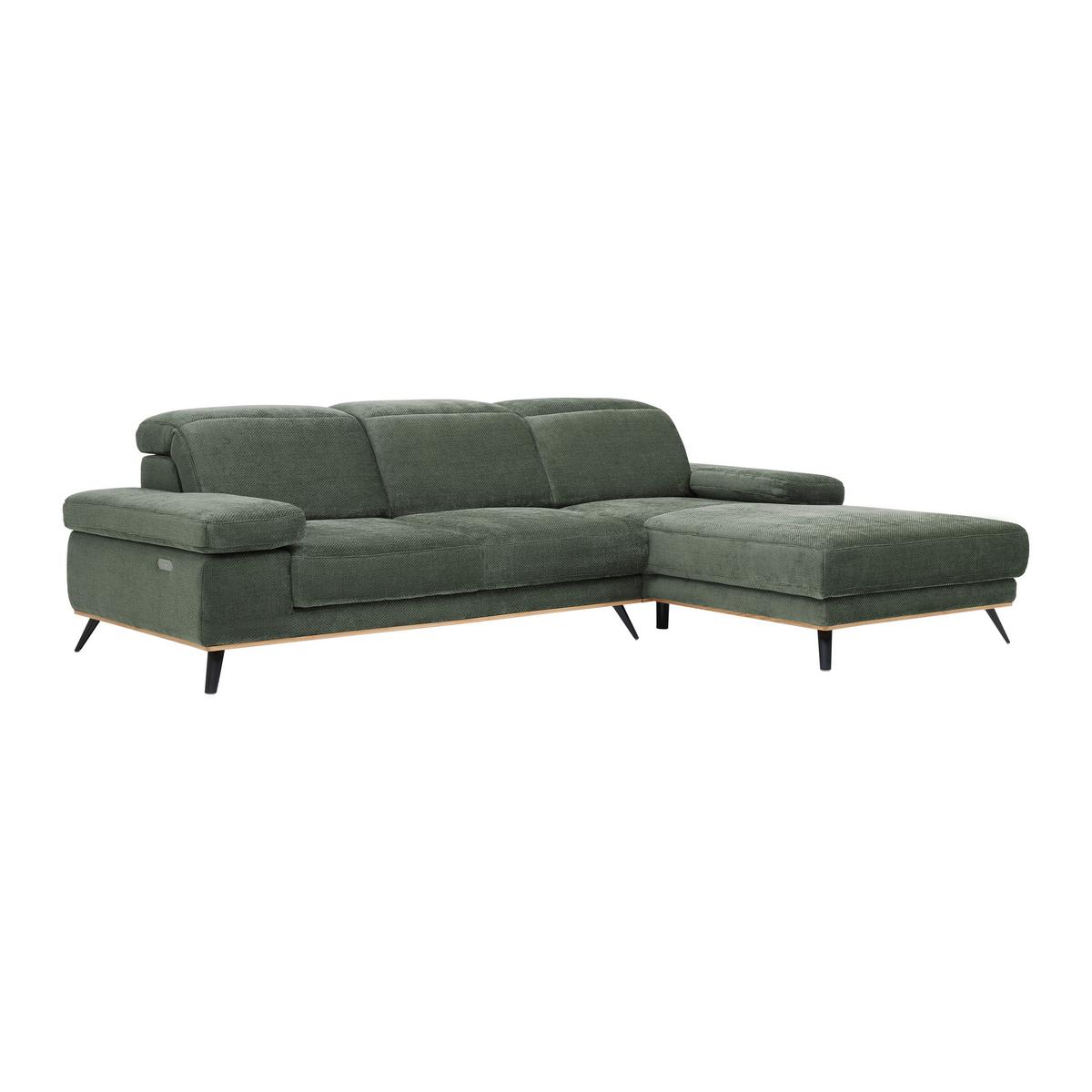 Sarokkanapé Royce - olívazöld, Modern, textil (283/81-105/194cm) - Premium Living
