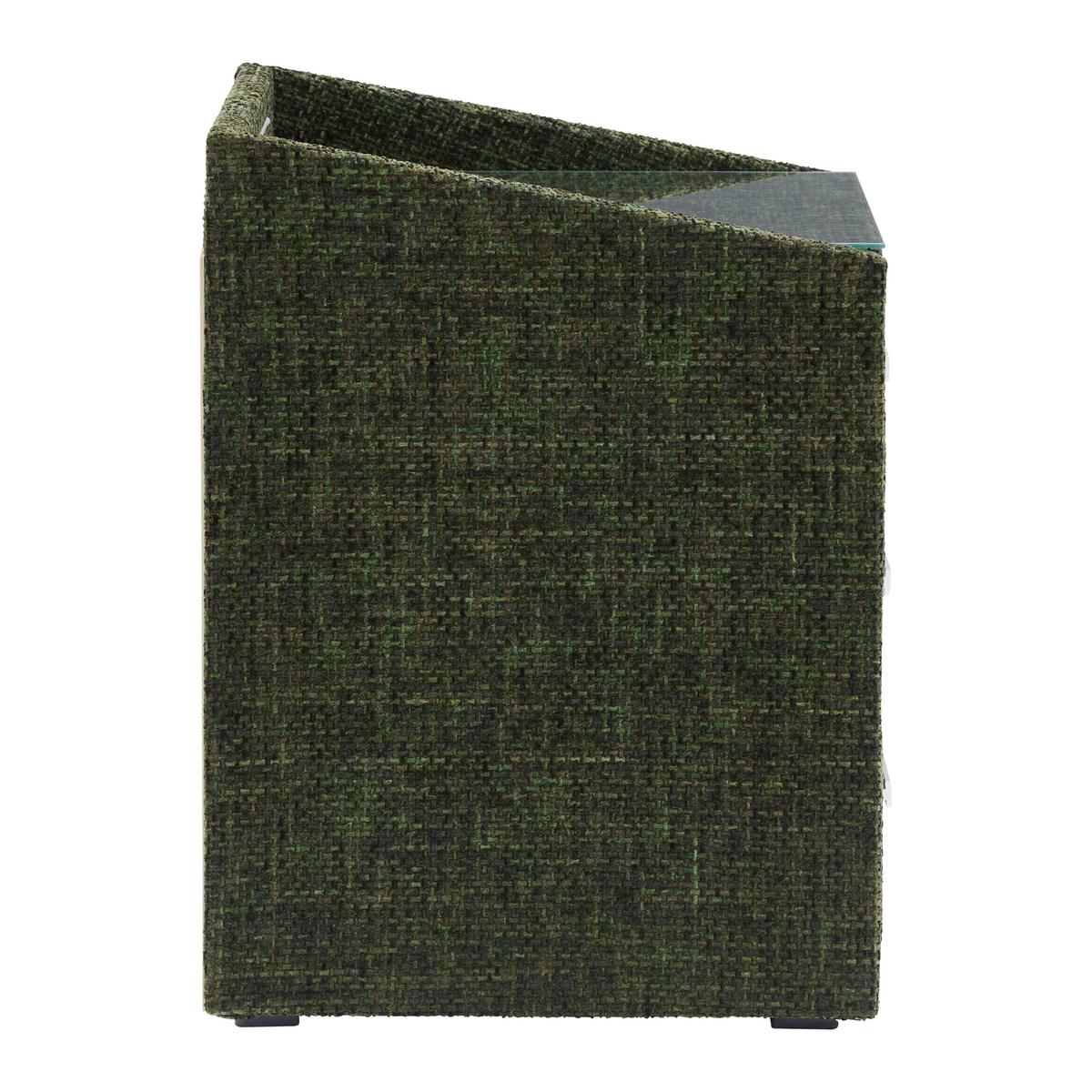 Nachtkästchen Moon Grün mit USB- und Typ C-Anschluss - Silberfarben/Schwarz, Konventionell, Holzwerkstoff/Kunststoff (47/61/46cm) - Premium Living