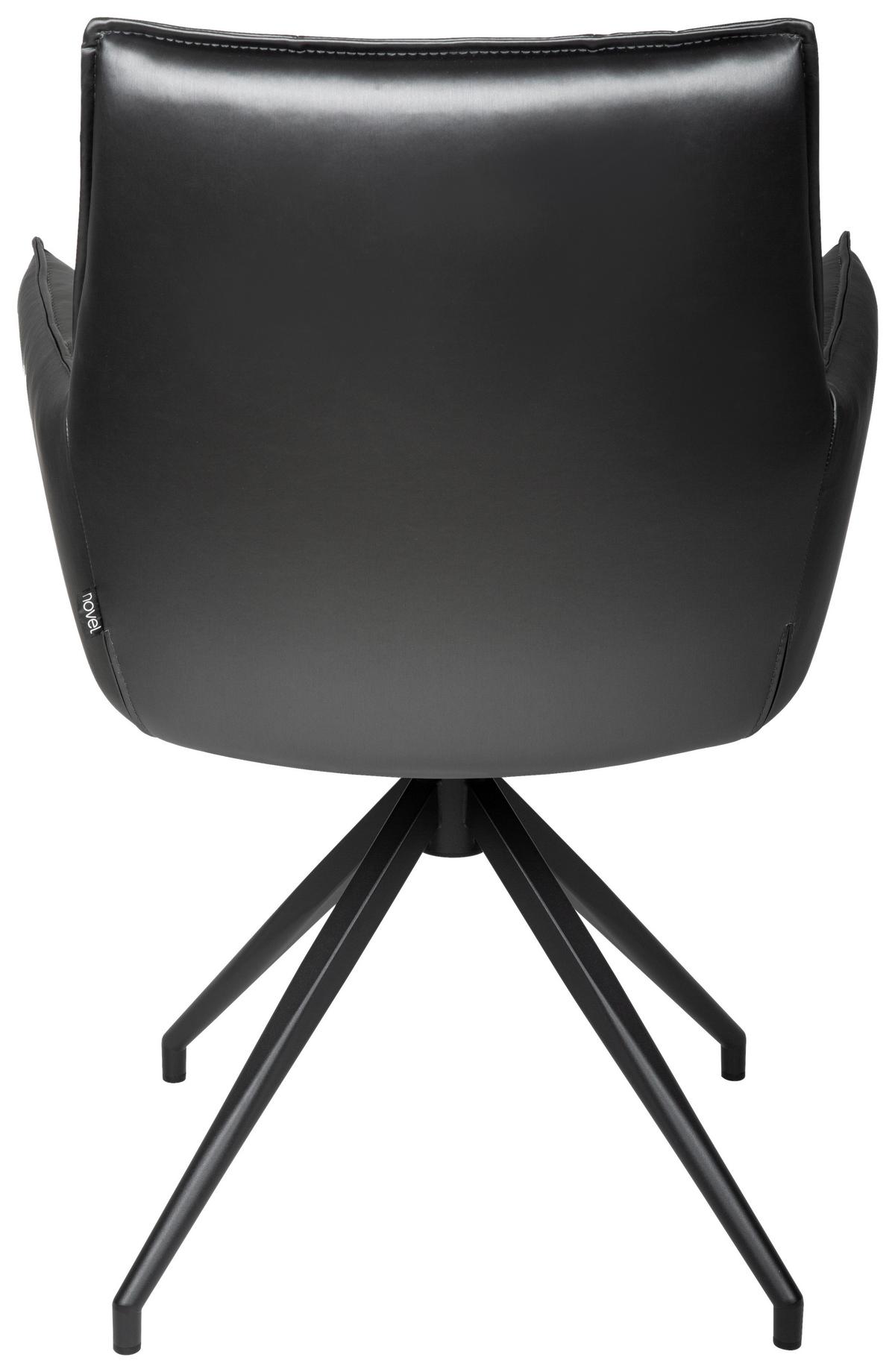 KRZESŁO Z PODŁOKIETNIKAMI OSAKA SPACE -EXKLUSIV- - czarny/szary, Design, metal/tkanina (59/89,5/63cm) - Novel