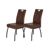 Stuhl-Set Beate S 2er-Set ca. 43x99 cm Braun - Braun, MODERN, Textil/Metall (43/99/60cm) - MID.YOU