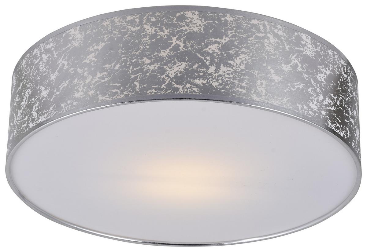 plafonnier Silver max. 10 Watt - couleur argentée, Konventionell, métal/textile (40/11cm) - Premium Living