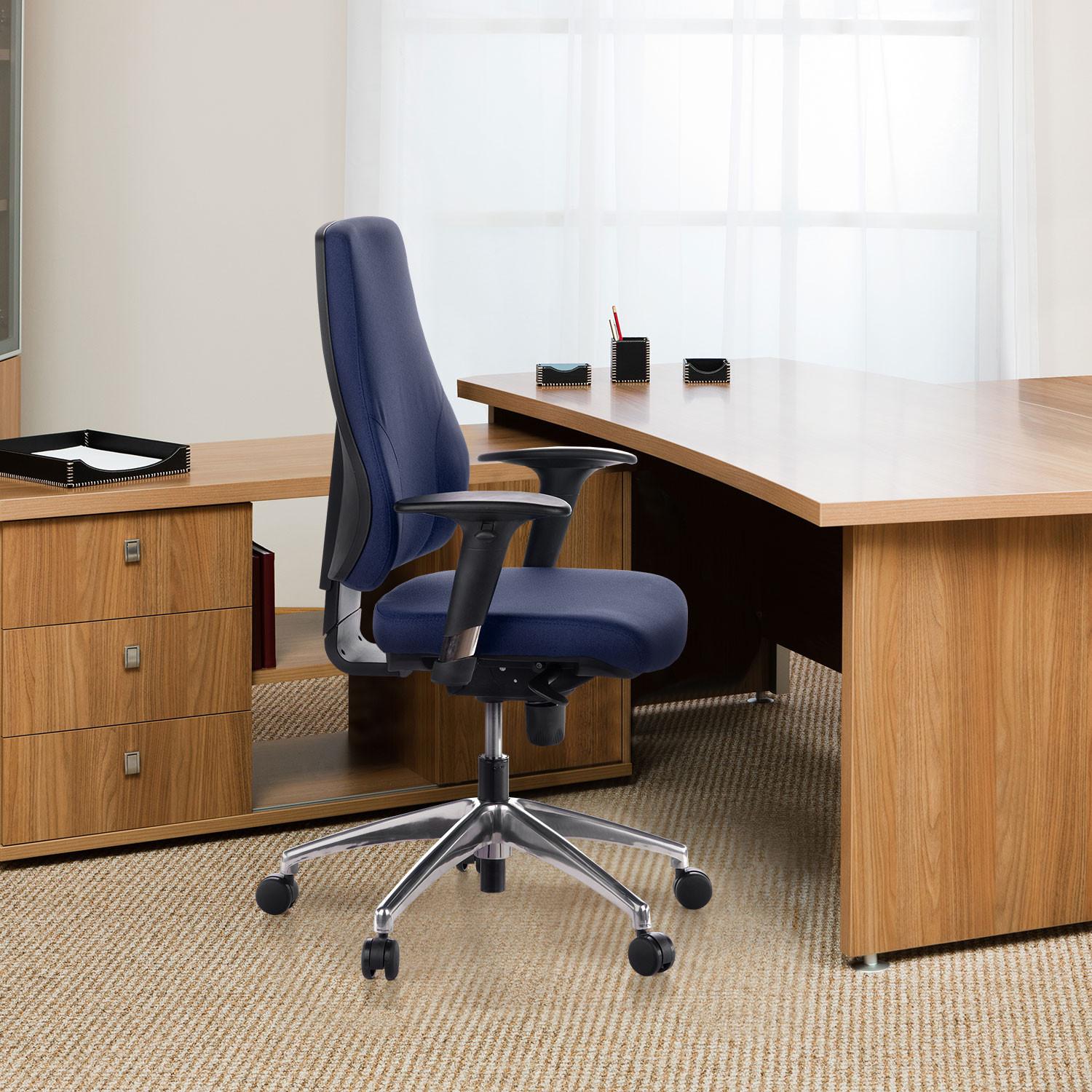 Drehstuhl Pro-Tec Dunkelblau - Dunkelblau, MODERN, Kunststoff/Textil (60/126/45cm) - MID.YOU
