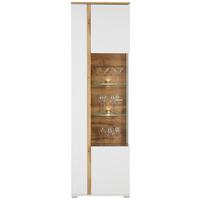 Vitrine in Eichefarben - Chromfarben/Weiss, Modern, Holzwerkstoff/Metall (60/201/37cm) - Mömax