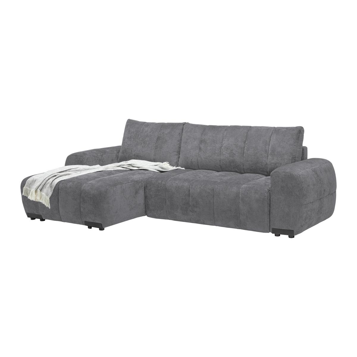 Wohnlandschaft Bolonia Grau - Schwarz Hochglanz/Grau, MODERN, Textil/Metall (166/273cm) - Mömax