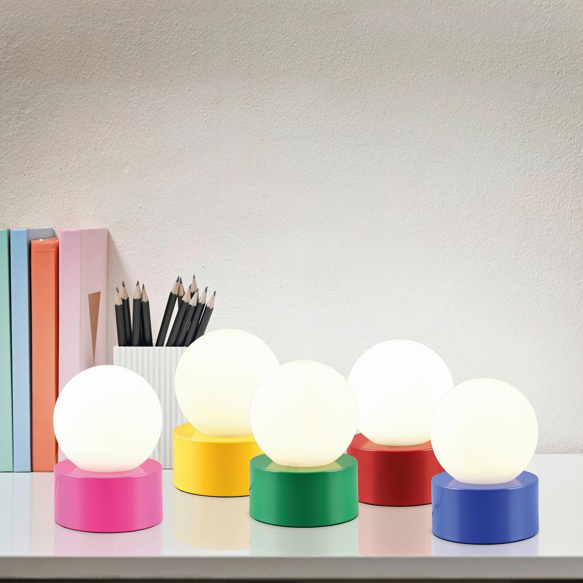 Tischleuchte Countess Weiß/Pink max. 25 Watt - Pink/Weiß, Basics, Glas/Metall (12/17cm)