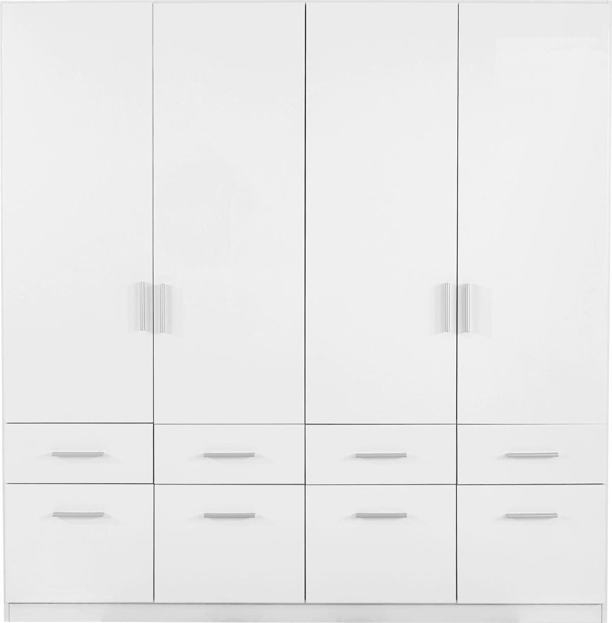 Dulap de haine Celle - alb/alb lucios intens, Modern, lemn (181/197/54cm)