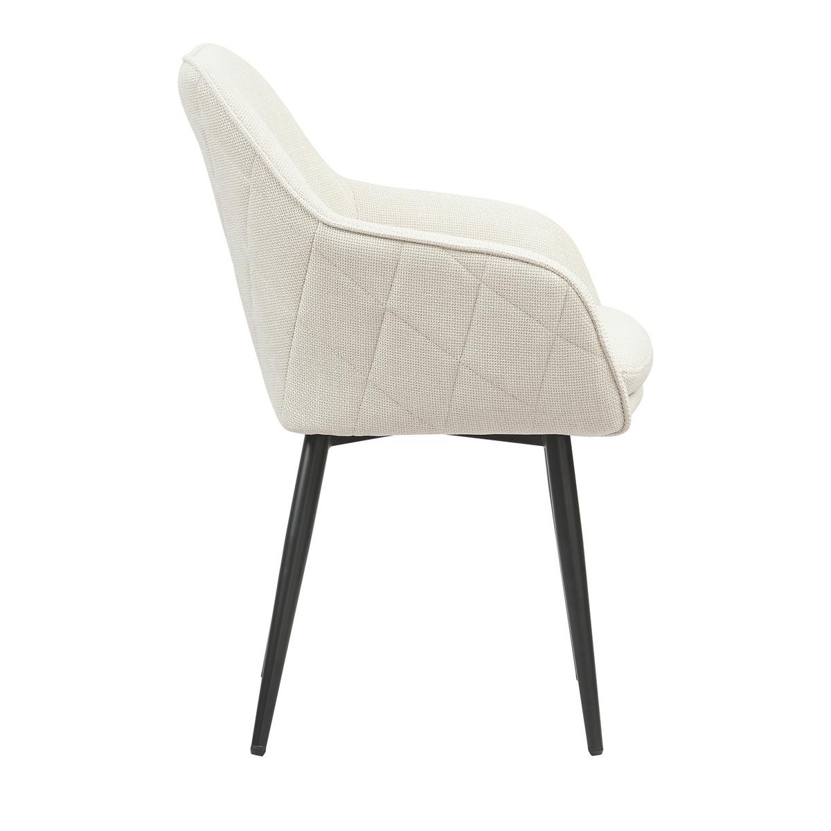 Naslanjač Rebi, Bež - črna/bež, Moderno, kovina/tekstil (61/85/60cm) - Livetastic