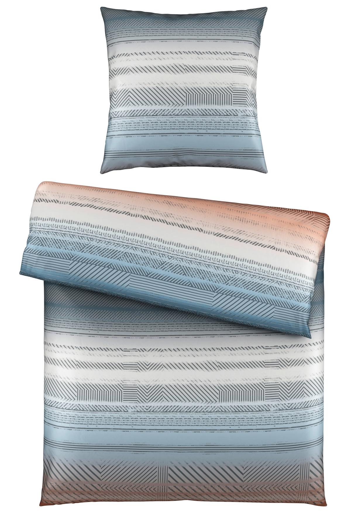 Bettwäsche Bruno XL ca. 155x200cm - Blau/Petrol, MODERN, Textil (155/220cm) - Premium Living