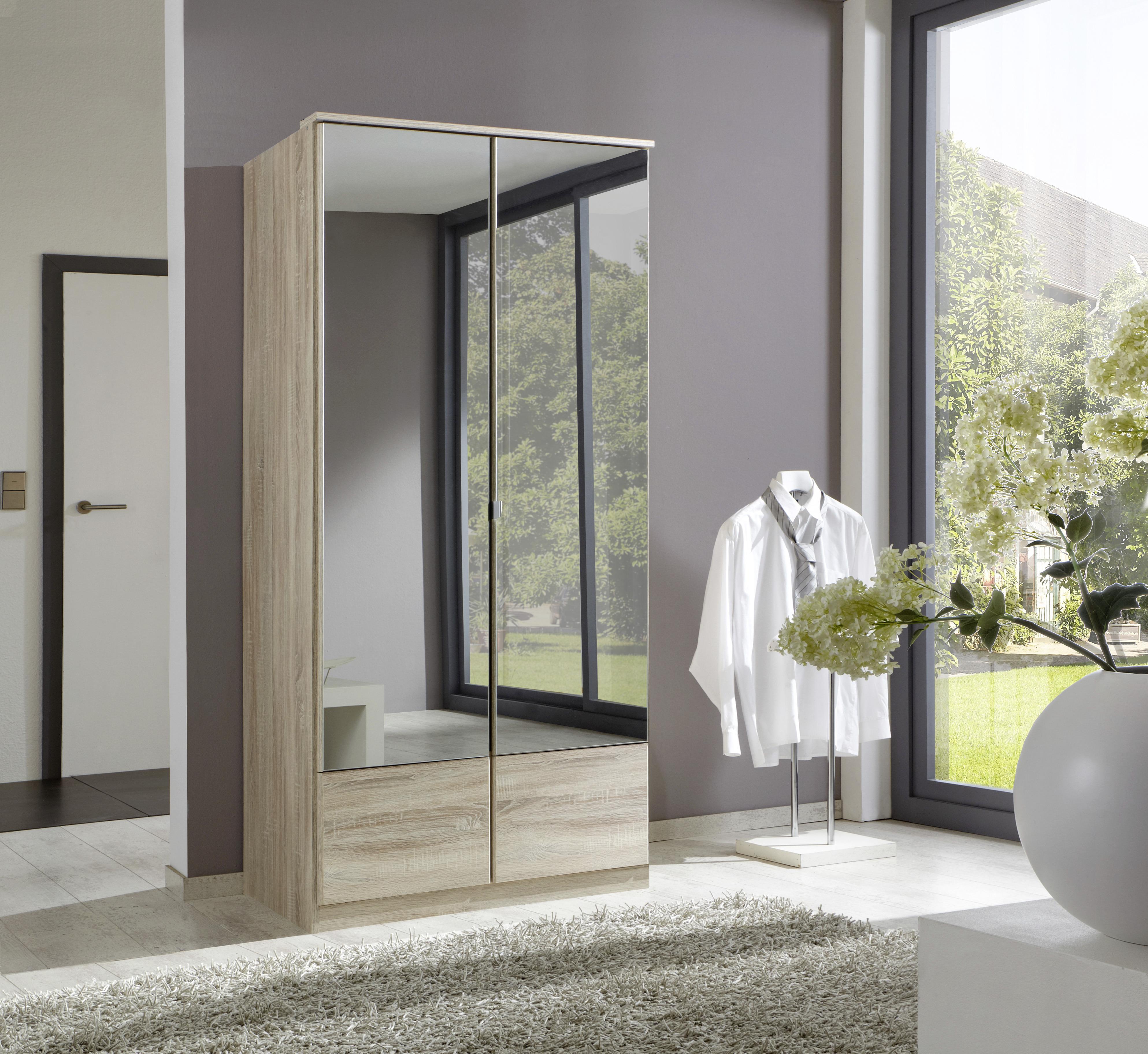 Ormar S Klasičnm Vratima Imago - boje hrasta/boje aluminija, Konvencionalno, staklo/drvni materijal (90/199/58cm) - Modern Living