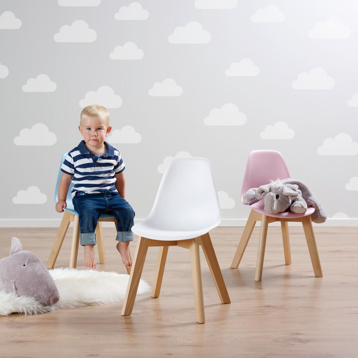 Kinderstuhl Tibby Rosa Kunststoff/Echtholz - Rosa, MODERN, Holz/Kunststoff (30/58/34cm) - Bessagi Kids