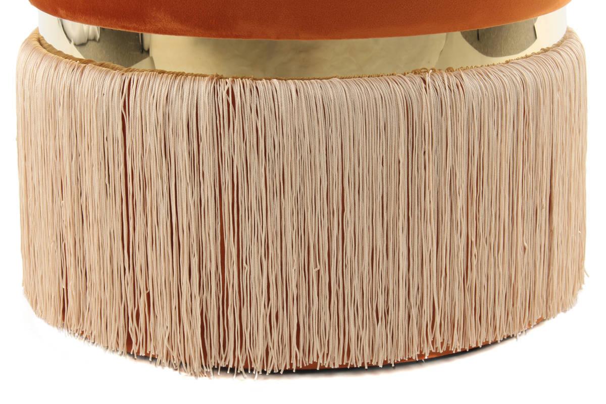 HOCKER Hocker in Orange - Champagner/Goldfarben, Basics, Holzwerkstoff/Textil (41/44,5/41cm) - Kayoom
