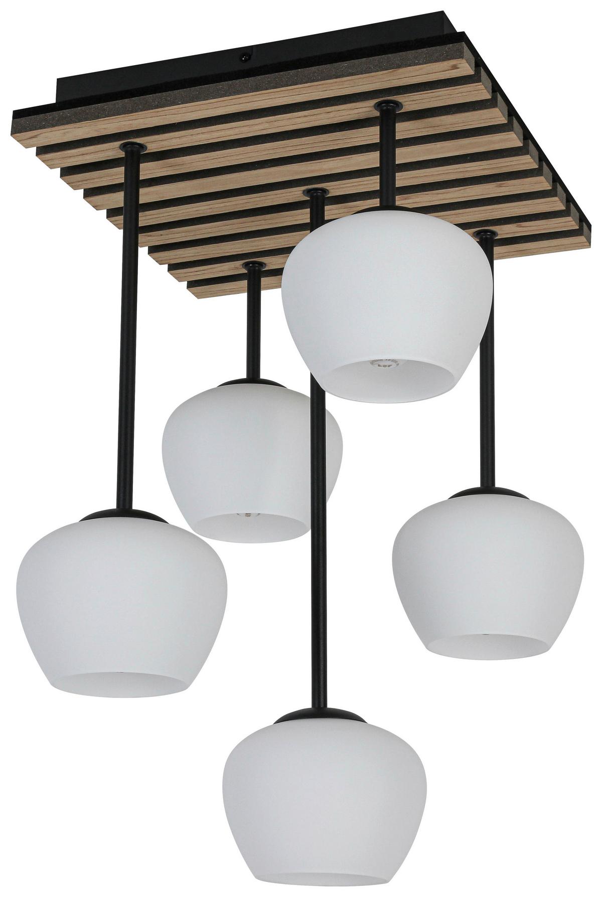 LAMPA WISZĄCA TAIRA - kolor dębowy/czarny, Trend, materiał drewnopochodny/metal (38/39/59cm) - Collett's Monde