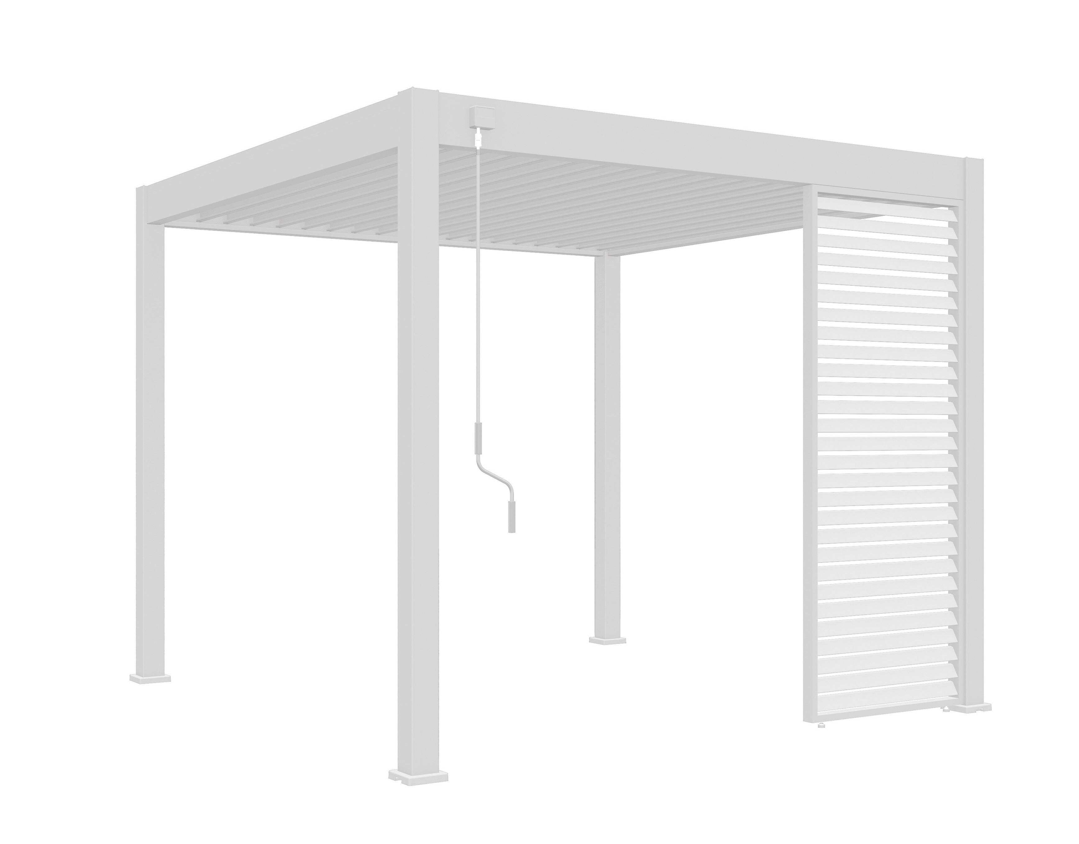 Pergola-seitenteil Weide 1,13m Weiss - Weiss, Basics, Metall (113/235/8cm) - Gardenson